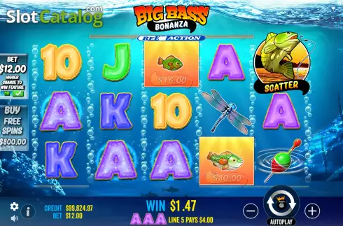 Οθόνη3. Big Bass Bonanza Reel Action Κουλοχέρης