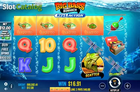 Οθόνη5. Big Bass Bonanza Reel Action Κουλοχέρης
