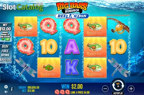 Οθόνη6. Big Bass Bonanza Reel Action Κουλοχέρης
