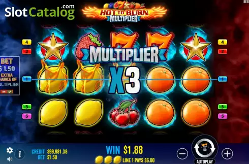 Οθόνη5. Hot to Burn Multiplier Κουλοχέρης