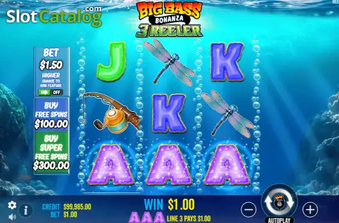 Οθόνη3. Big Bass Bonanza 3 Reeler Κουλοχέρης 