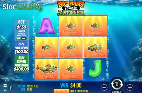 Οθόνη4. Big Bass Bonanza 3 Reeler Κουλοχέρης 