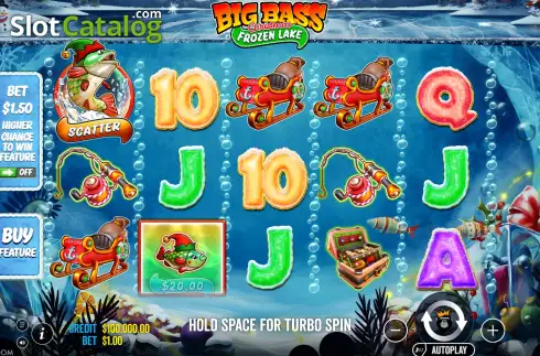 Οθόνη2. Big Bass Christmas Frozen Lake Κουλοχέρης 