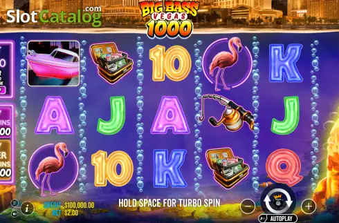 Οθόνη2. Big Bass Vegas 1000 Κουλοχέρης