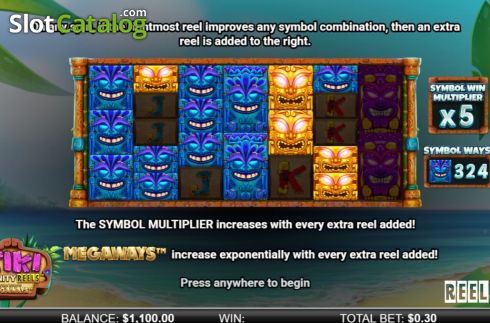 Οθόνη2. Tiki Infinity Reels Megaways Κουλοχέρης 