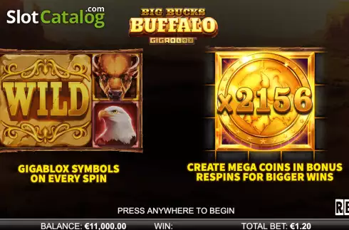 Οθόνη2. Big Bucks Buffalo Gigablox Κουλοχέρης