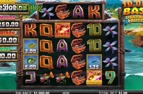Οθόνη2. 10,000 Big Bass Lightning Blitz Κουλοχέρης