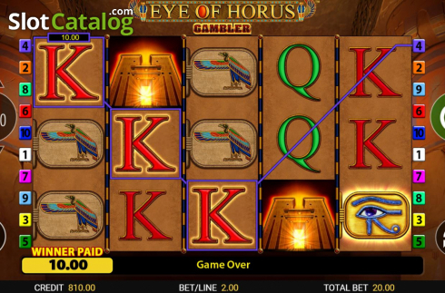 Οθόνη4. Eye of Horus Gambler Κουλοχέρης