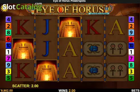 Οθόνη3. Eye of Horus Power Spins Κουλοχέρης