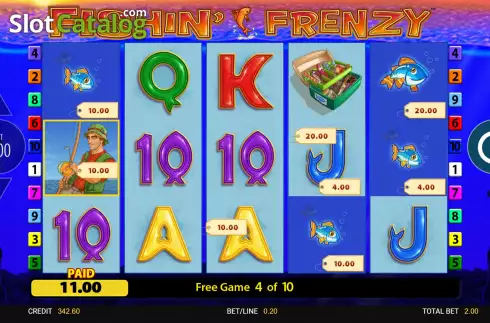 Οθόνη9. Fishin' Frenzy Κουλοχέρης