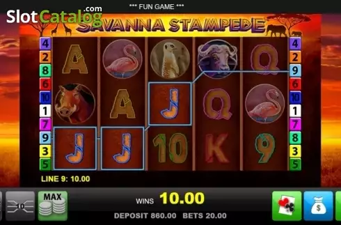Οθόνη5. Savanna Stampede Κουλοχέρης 