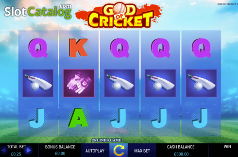 Οθόνη3. God of Cricket Κουλοχέρης