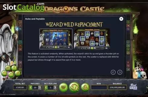 Οθόνη3. Dragon's Castle Κουλοχέρης