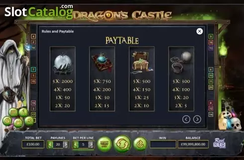 Οθόνη7. Dragon's Castle Κουλοχέρης