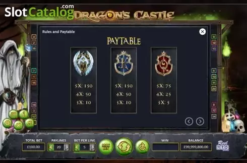 Οθόνη8. Dragon's Castle Κουλοχέρης