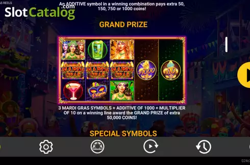 Οθόνη9. Mardi Gras Reels Κουλοχέρης