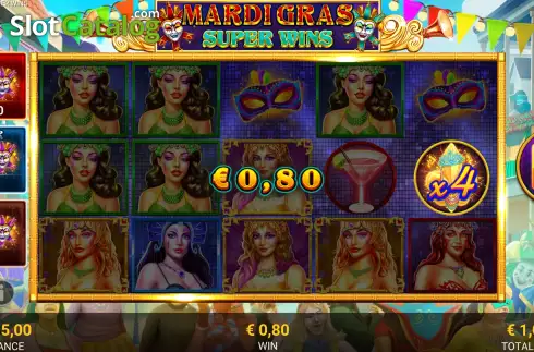 Οθόνη3. Mardi Gras Super Wins Κουλοχέρης