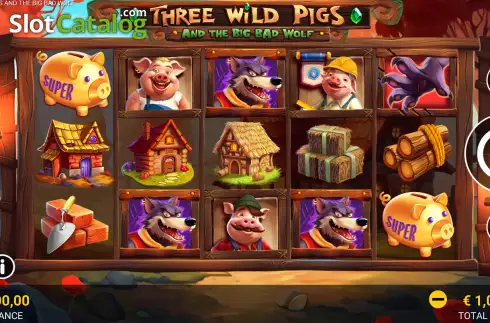 Οθόνη2. Three Wild Pigs and The Big Bad Wolf Κουλοχέρης 