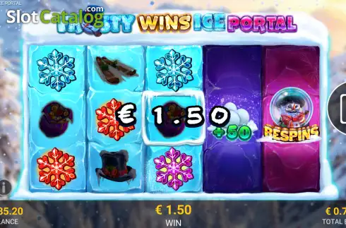 Οθόνη3. Frosty Wins: Ice Portal Κουλοχέρης