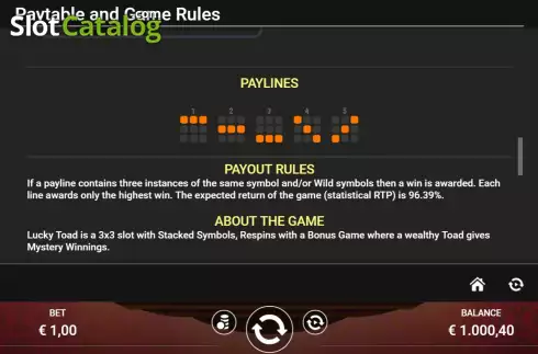Οθόνη8. Lucky Toad (Reloaded Gaming) Κουλοχέρης