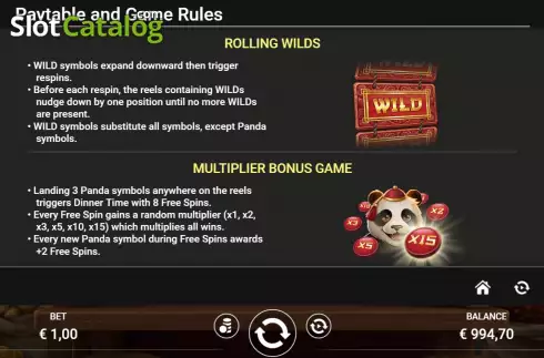 Οθόνη9. Panda Rolls Κουλοχέρης