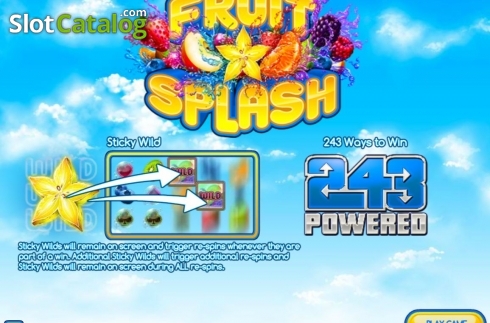 Οθόνη2. Fruit Splash (Rival Gaming) Κουλοχέρης