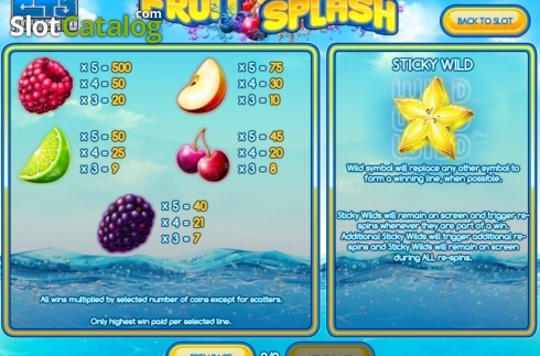 Οθόνη6. Fruit Splash (Rival Gaming) Κουλοχέρης