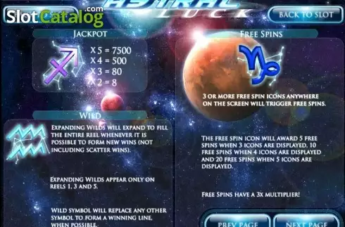 Οθόνη3. Astral Luck Κουλοχέρης