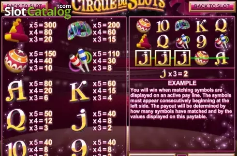 Οθόνη2. Cirque du Slots Κουλοχέρης