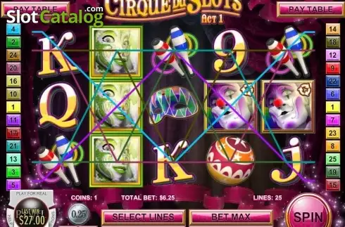 Οθόνη5. Cirque du Slots Κουλοχέρης