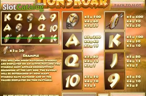 Οθόνη2. Lion's Roar (Rival Gaming) Κουλοχέρης