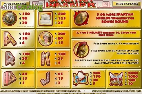 Οθόνη2. Spartan Warrior (Rival Gaming) Κουλοχέρης
