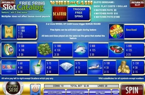 Οθόνη2. Wheel of Cash Κουλοχέρης