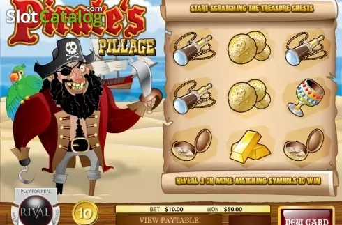 Οθόνη5. Pirate's Pillage Scratch and Win Κουλοχέρης