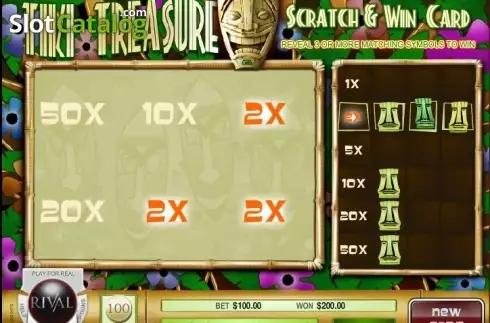 Οθόνη3. Tiki Treasure Scratch and Win Κουλοχέρης