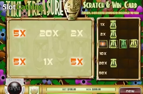 Οθόνη4. Tiki Treasure Scratch and Win Κουλοχέρης