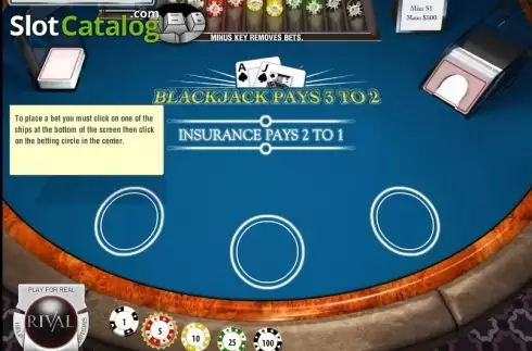 Οθόνη2. Blackjack (Rival) Κουλοχέρης