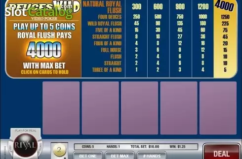 Οθόνη2. Deuces Wild MH (Rival) Κουλοχέρης