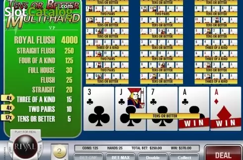 Οθόνη4. Tens or Better (Rival Gaming) Κουλοχέρης