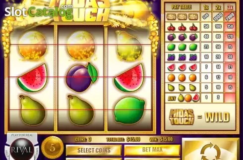 Οθόνη 3. Midas Touch (Rival Gaming) Κουλοχέρης 