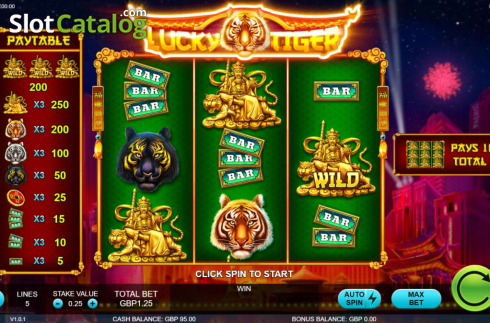Οθόνη3. Lucky Tiger (Rocksalt Interactive) Κουλοχέρης 
