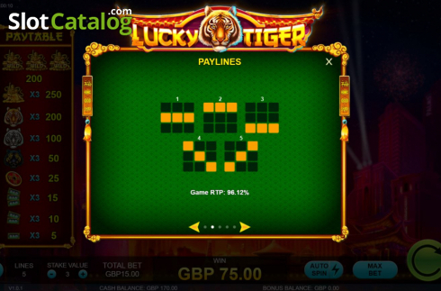Οθόνη7. Lucky Tiger (Rocksalt Interactive) Κουλοχέρης 
