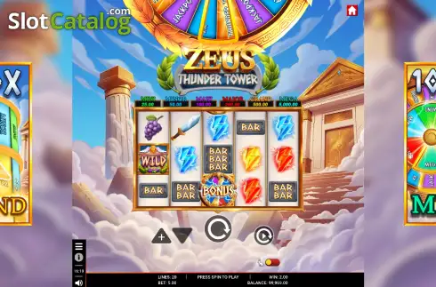 Οθόνη3. Zeus Thunder Tower Κουλοχέρης