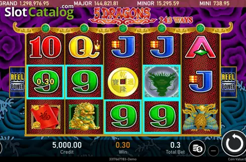 Οθόνη3. 5 Dragons (Royal Slot Gaming) Κουλοχέρης