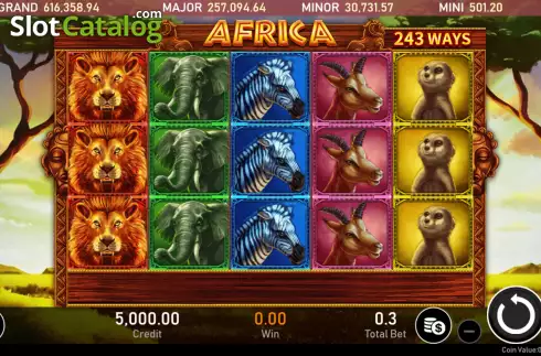 Οθόνη2. Africa (Royal Slot Gaming) Κουλοχέρης