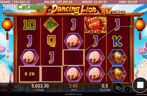 Οθόνη3. Dancing Lion Κουλοχέρης 