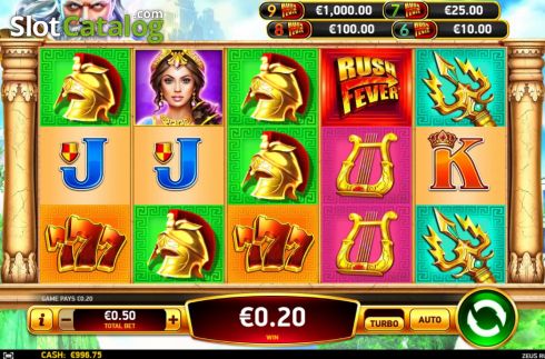 Οθόνη5. Zeus Rush Fever Κουλοχέρης