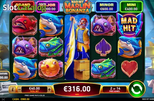 Οθόνη4. Mad Hit Marlin Bonanza Κουλοχέρης