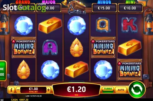 Οθόνη3. Pokerstars Mining Bonanza Κουλοχέρης 