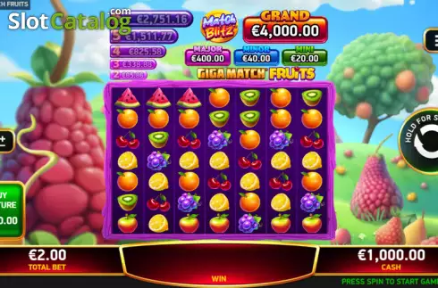 Οθόνη2. Giga Match Fruits Κουλοχέρης 